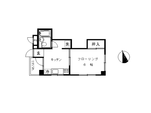  貸マンション（1DＫ）東横線東白楽駅 徒歩８分 / 賃料 60,000円