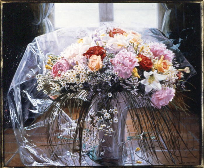&quot; Bouquet &quot;  Huile / toile, 60 x 73 cm, 1999