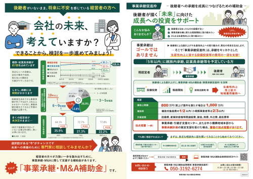 「事業承継・M&A補助金」の16次公募のお知らせ