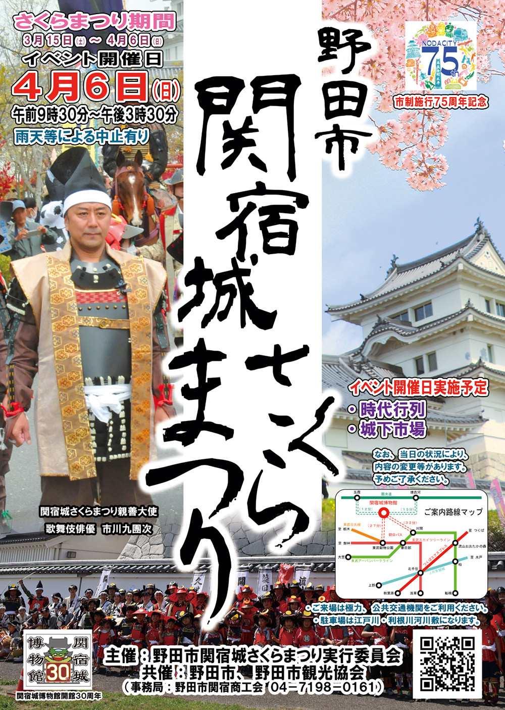令和7年野田市関宿城さくらまつり開催日決定!