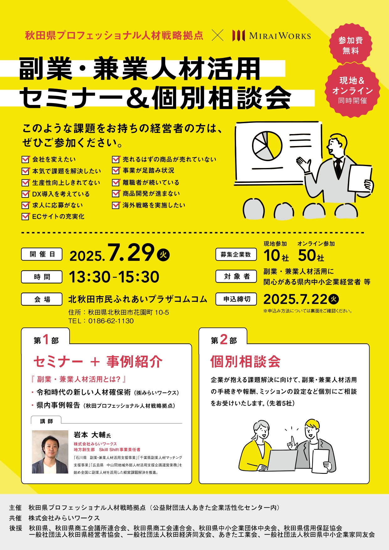 【セミナー・相談会】副業・兼業人材活用セミナー&個別相談会について