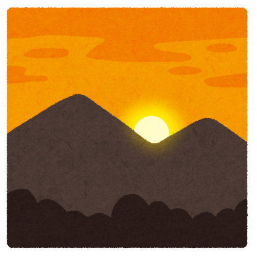 お彼岸と夕陽