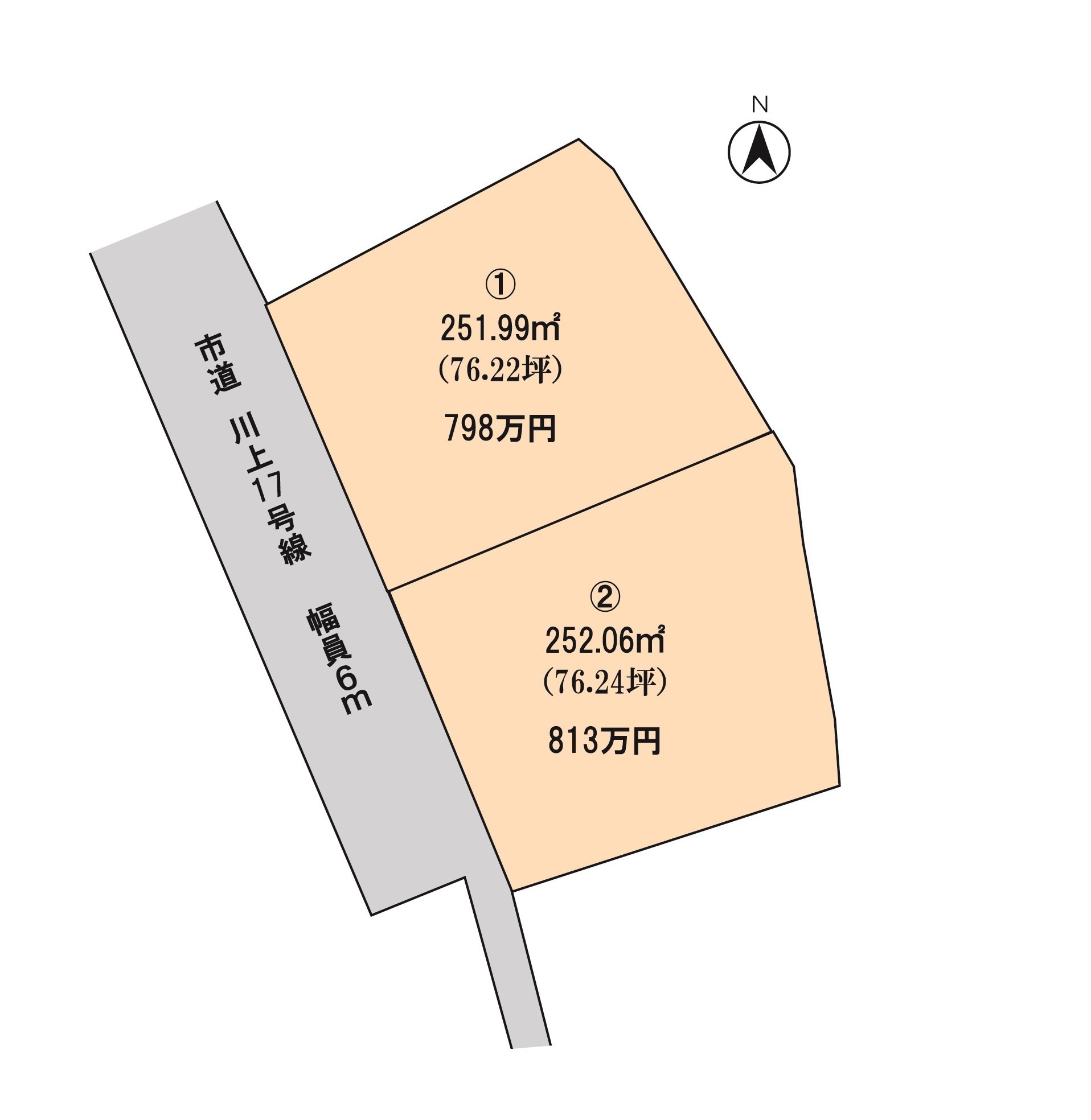 売地2区画(南アルプス市川上)798万円~