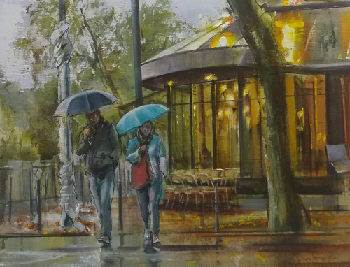 15「雨のパリ」6F キャンバスに油彩