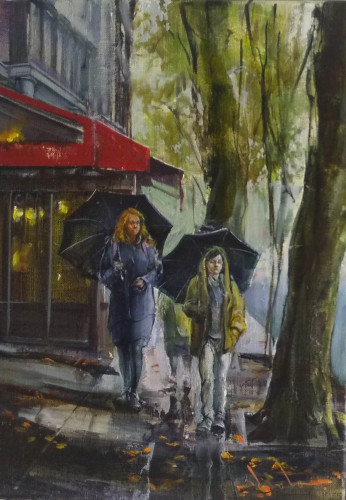 18「雨のパリ」4F キャンバスに油彩
