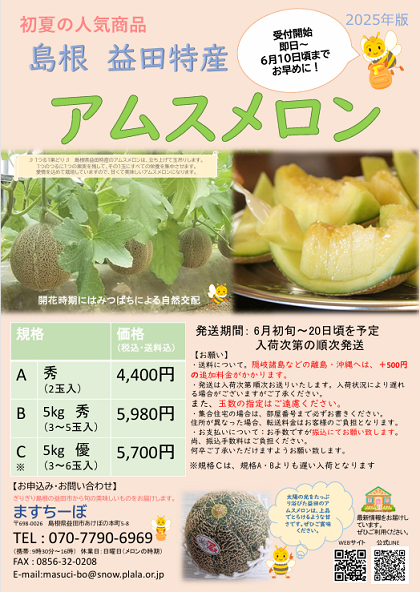 益田産アムスメロンのご案内