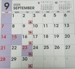 9月の営業日のお知らせ(フォカッチェリア)