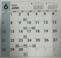 6月の営業日程