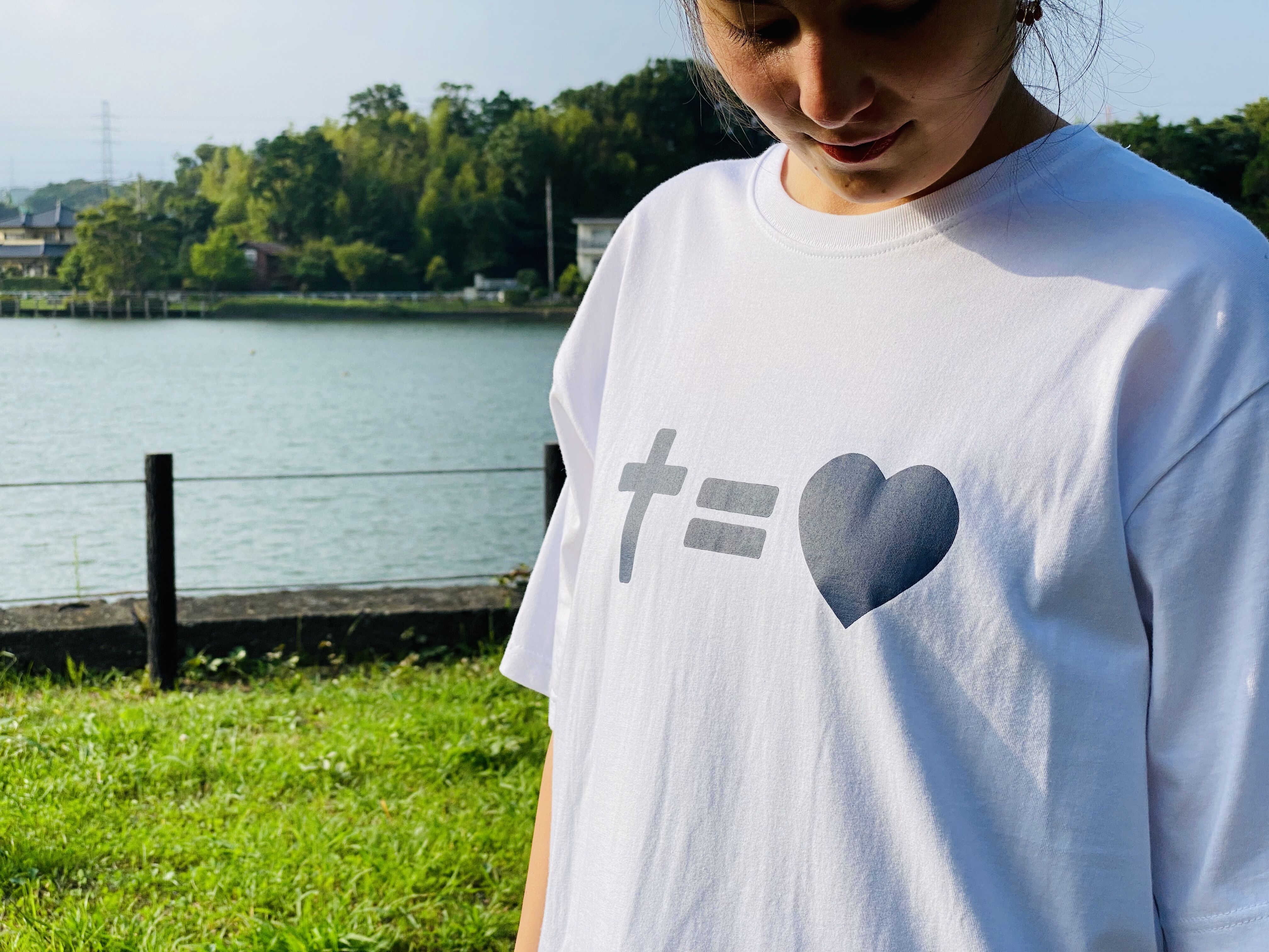 T-shirt-十=♡/White