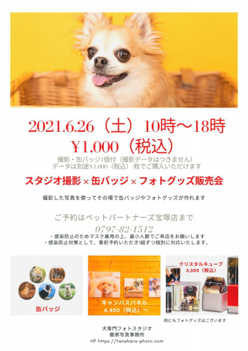 缶バッジ&撮影会イベント@ペットパートナーズ宝塚(兵庫県宝塚市)