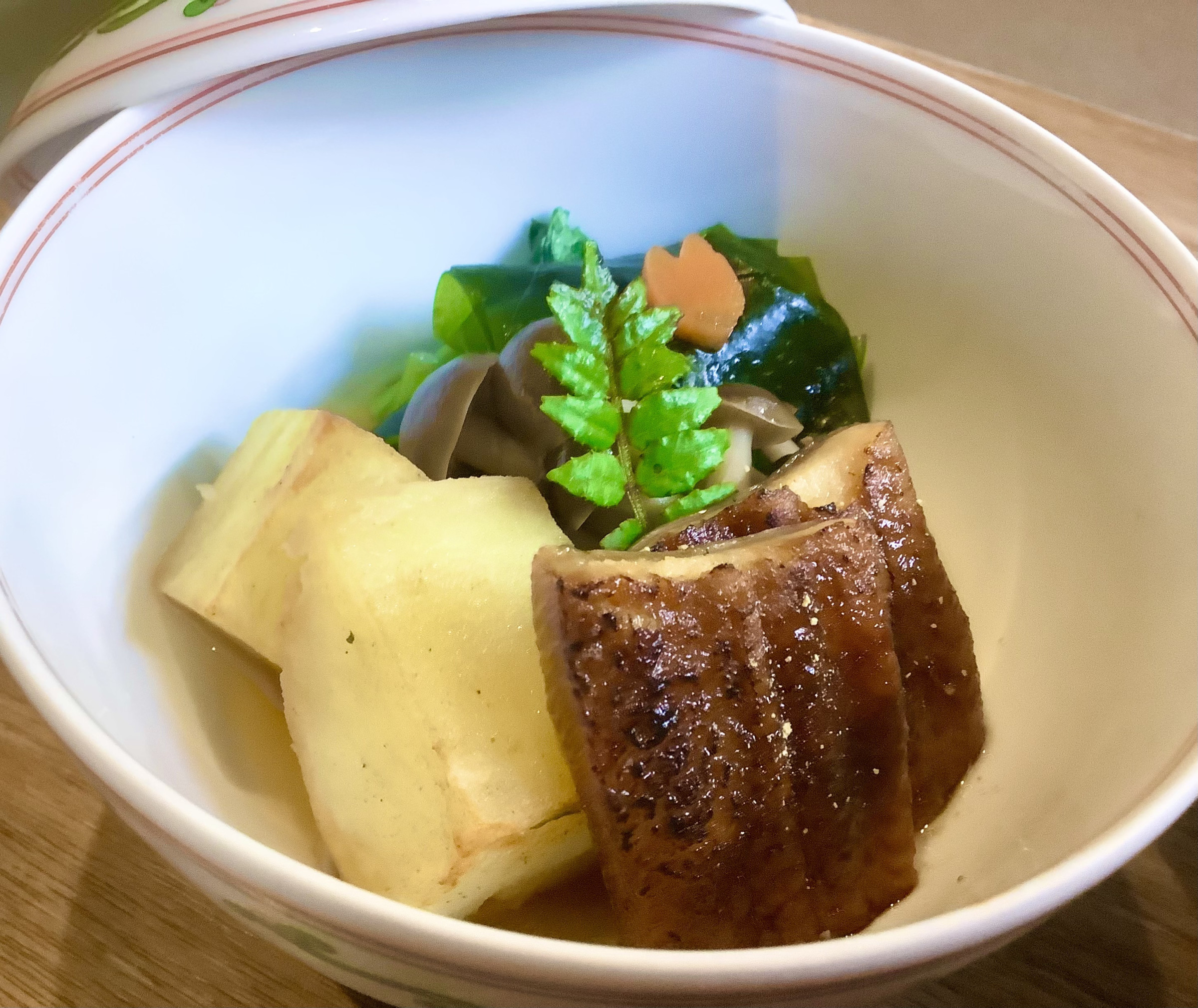 煮穴子と春野菜の炊き合わせ