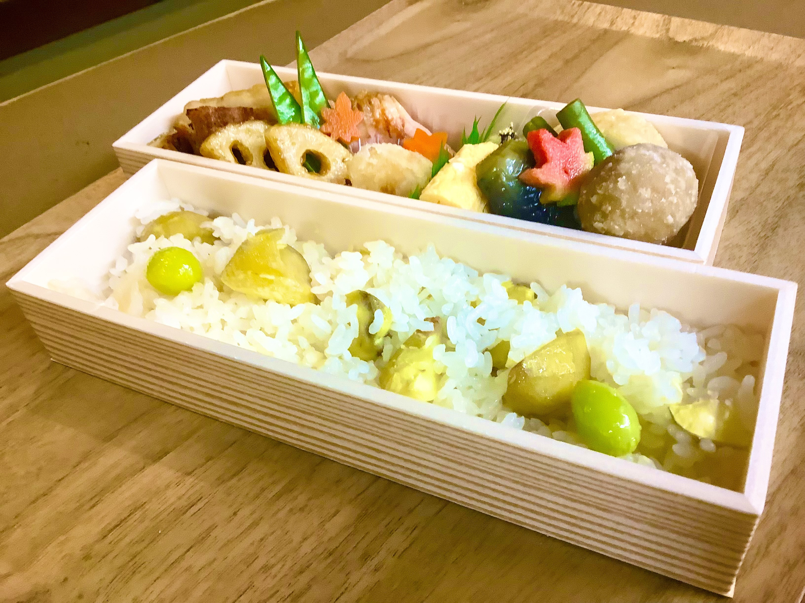 栗ご飯の会席弁当