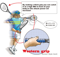 13、フォアハンドはグリップを厚くすることで攻撃力が増す