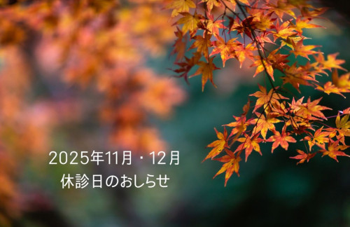2025年11月・12月 休診日のおしらせ(11/7変更あり)