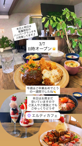 3/7 11時オープン! 毎週土日は数量限定ハンバーグランチの日