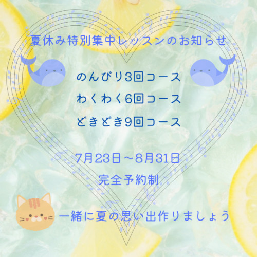 夏休み特別集中レッスン