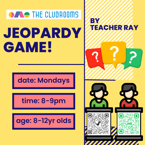 Jeopardy Game！  Teacher Rayのトリビアクイズゲームで学ぶ英語クラス 月曜8pm