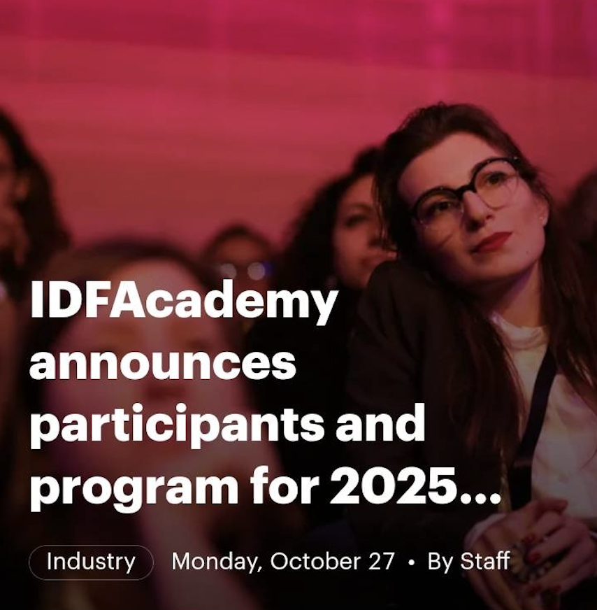 竹中香子がIDFAアカデミー2025に選出!