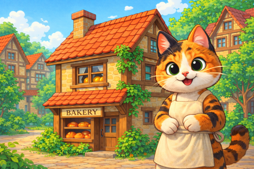 次のオリジナル朗読作品「猫のパン屋さん」