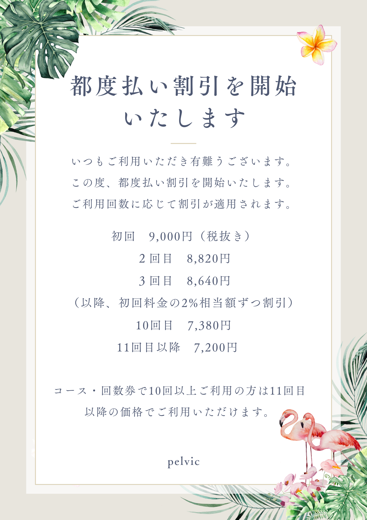 都度利用に割引が始まります