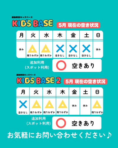 5月の空き状況