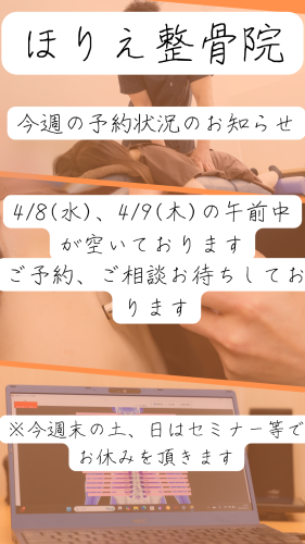 今週の予約状況のお知らせ