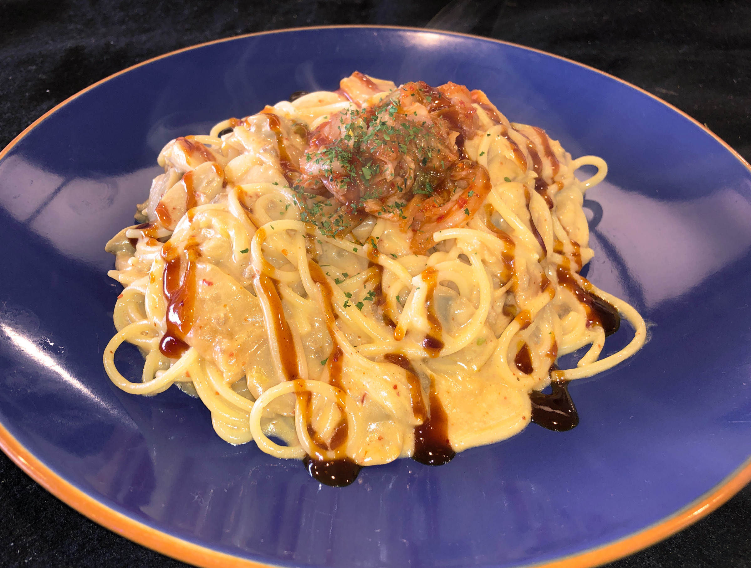 今月のイチオシメニュー   コチュジャンクリームパスタ