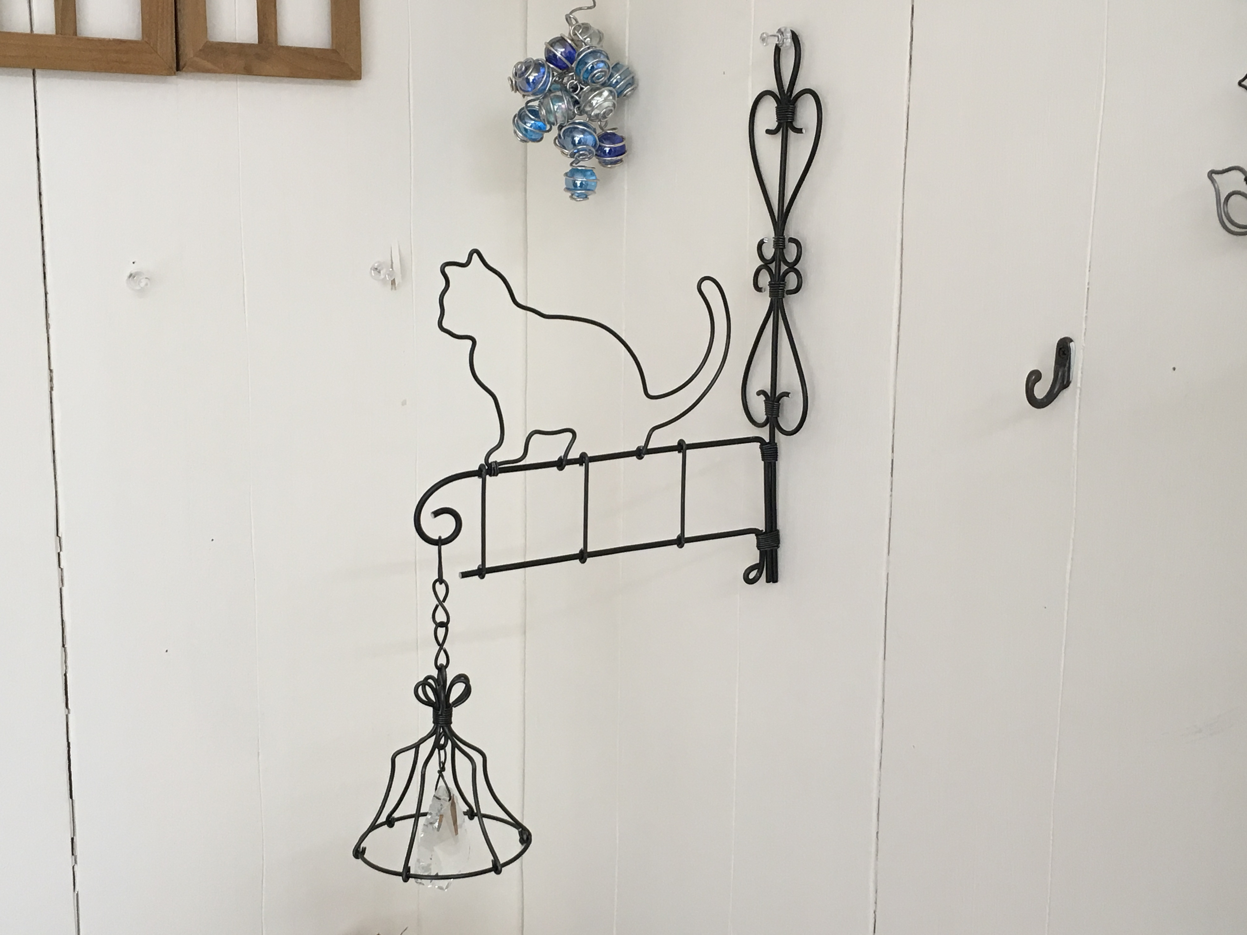 壁掛けワイヤーアート ワイヤークラフト 猫　アート