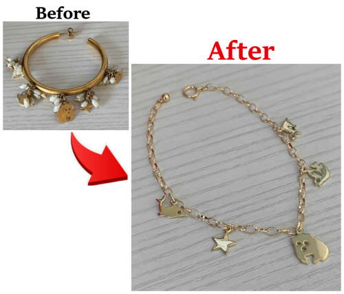 ピアスからチャームブレスレットへリフォーム 更新しました!