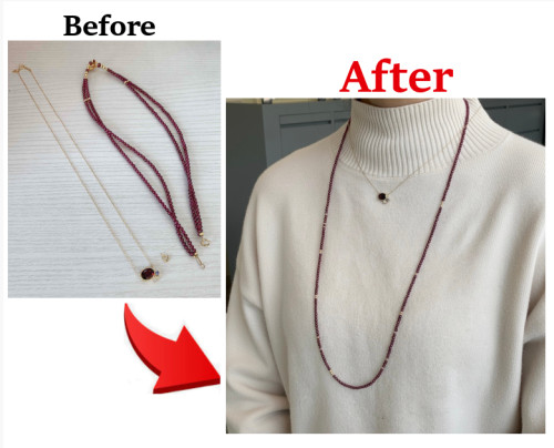 ガーネットのビーズネックレスをリフォーム 更新しました!