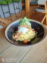 明太ツナトマおろしパスタ