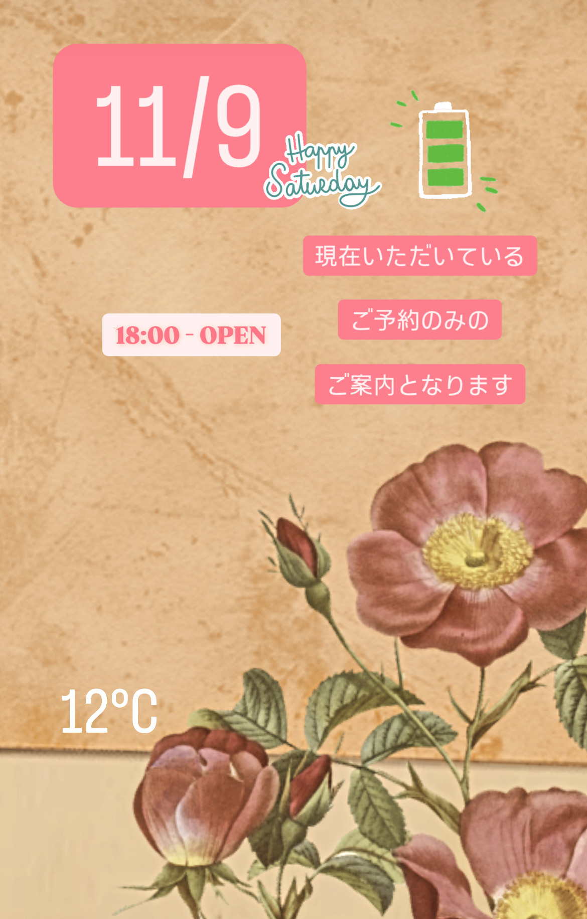 ＊ 11/9(土)夜営業 ＊
