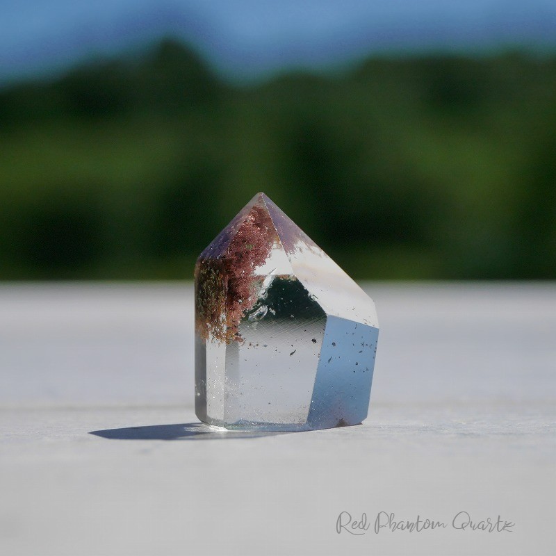 天然石ガーデンクォーツ高約14mm約1.8g庭園水晶(グントゥール産)クリスタル研磨ポイント