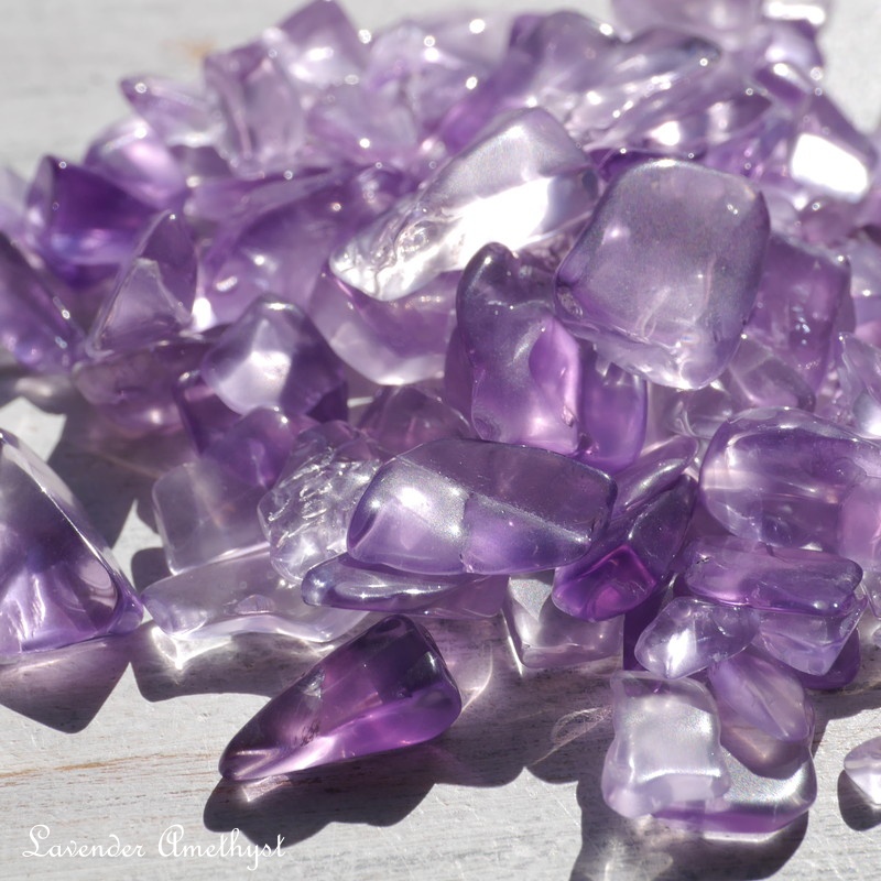 天然石ラベンダーアメジスト(ブラジル産)約35g分詰合せ約5～15mm 穴なしさざれ石 紫水晶 2月誕生石