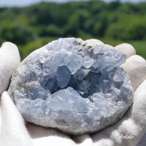 天然石 約269g約70×63×41mmセレスタイト(マダガスカル産)原石結晶ぎっしり天青石