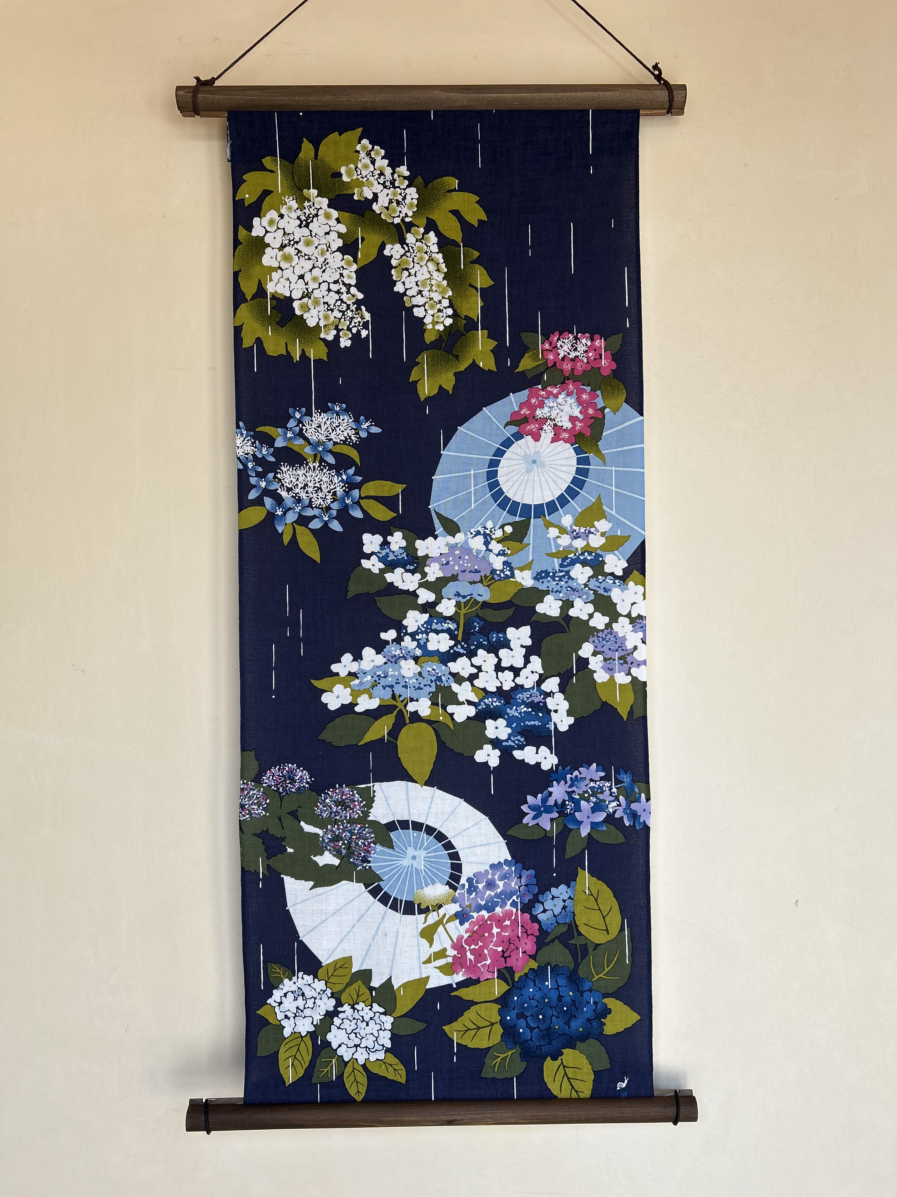 手ぬぐい「五月雨に紫陽花」