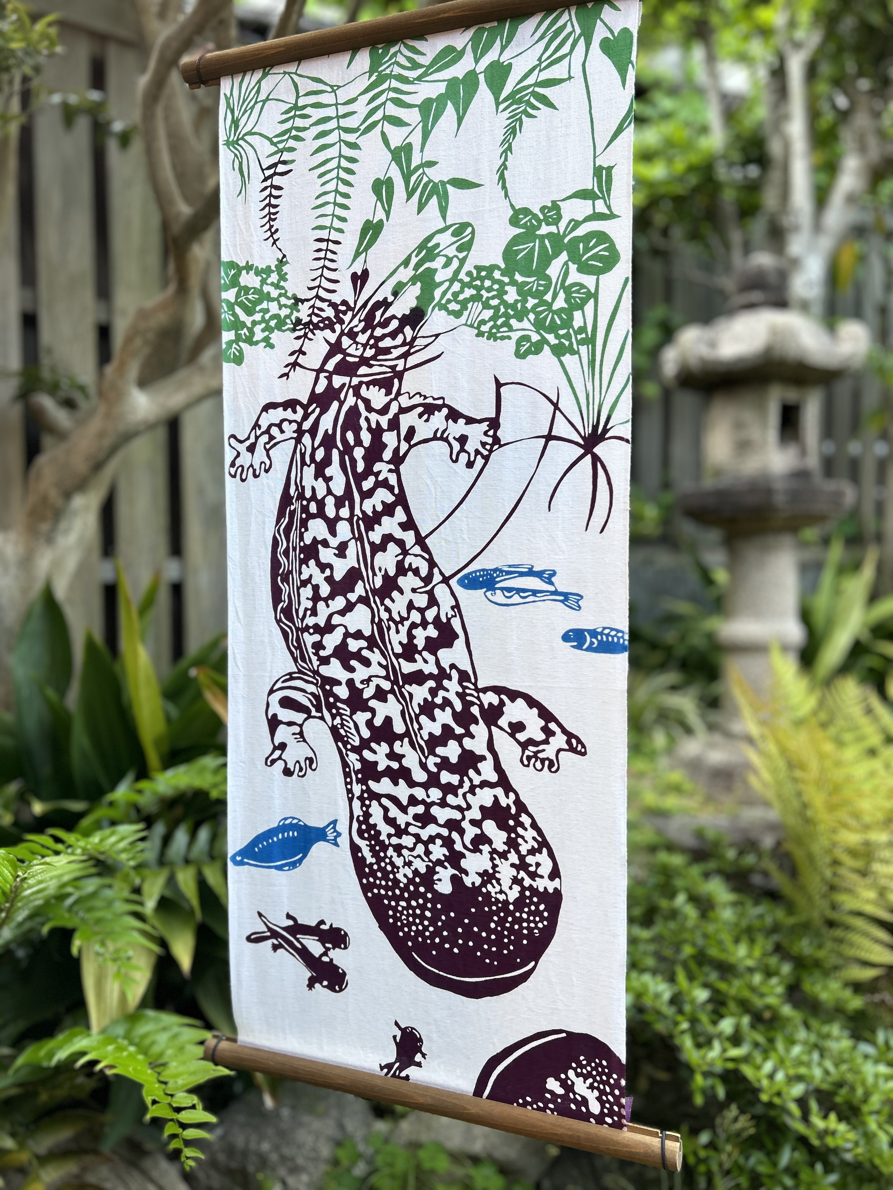手ぬぐい「オオサンショウウオ」