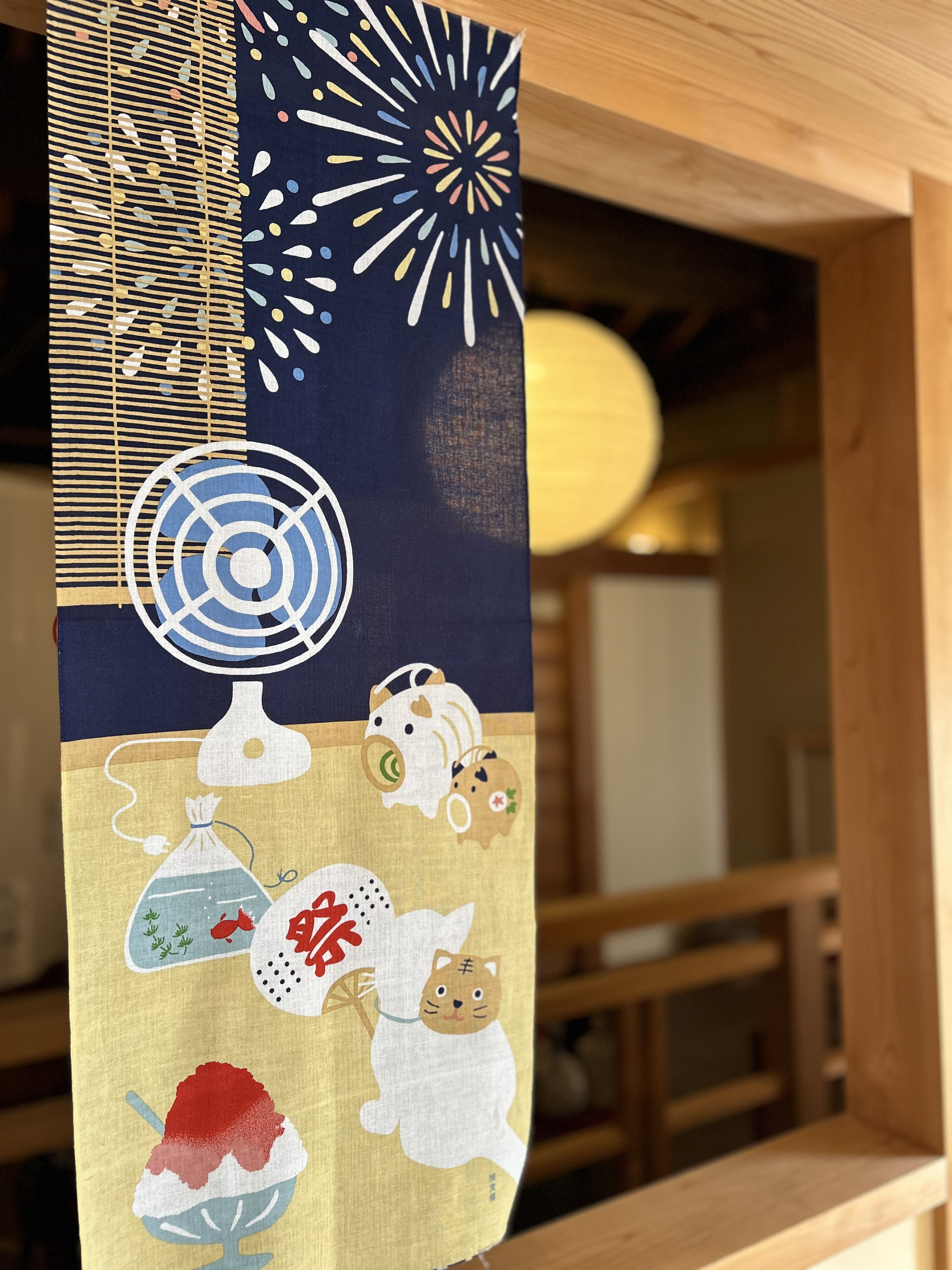 手ぬぐい「涼しや夏花火」