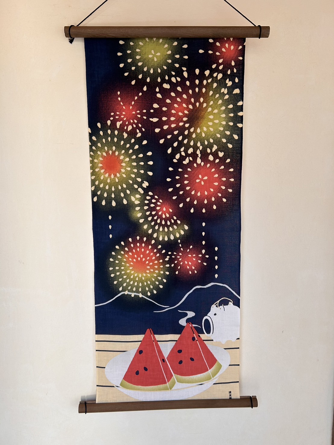 手ぬぐい「スイカ花火」