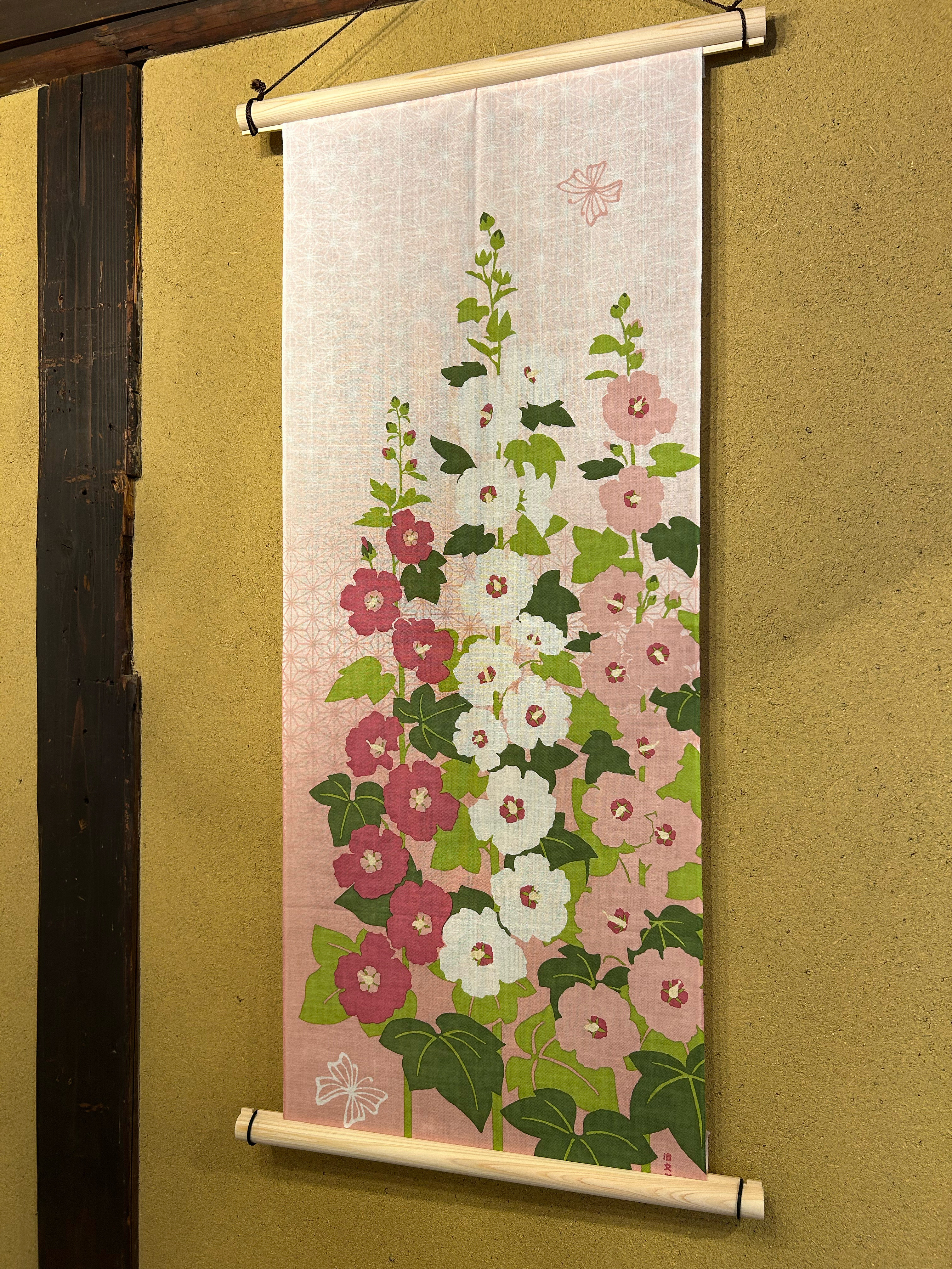 手ぬぐい「タチアオイの咲く頃」