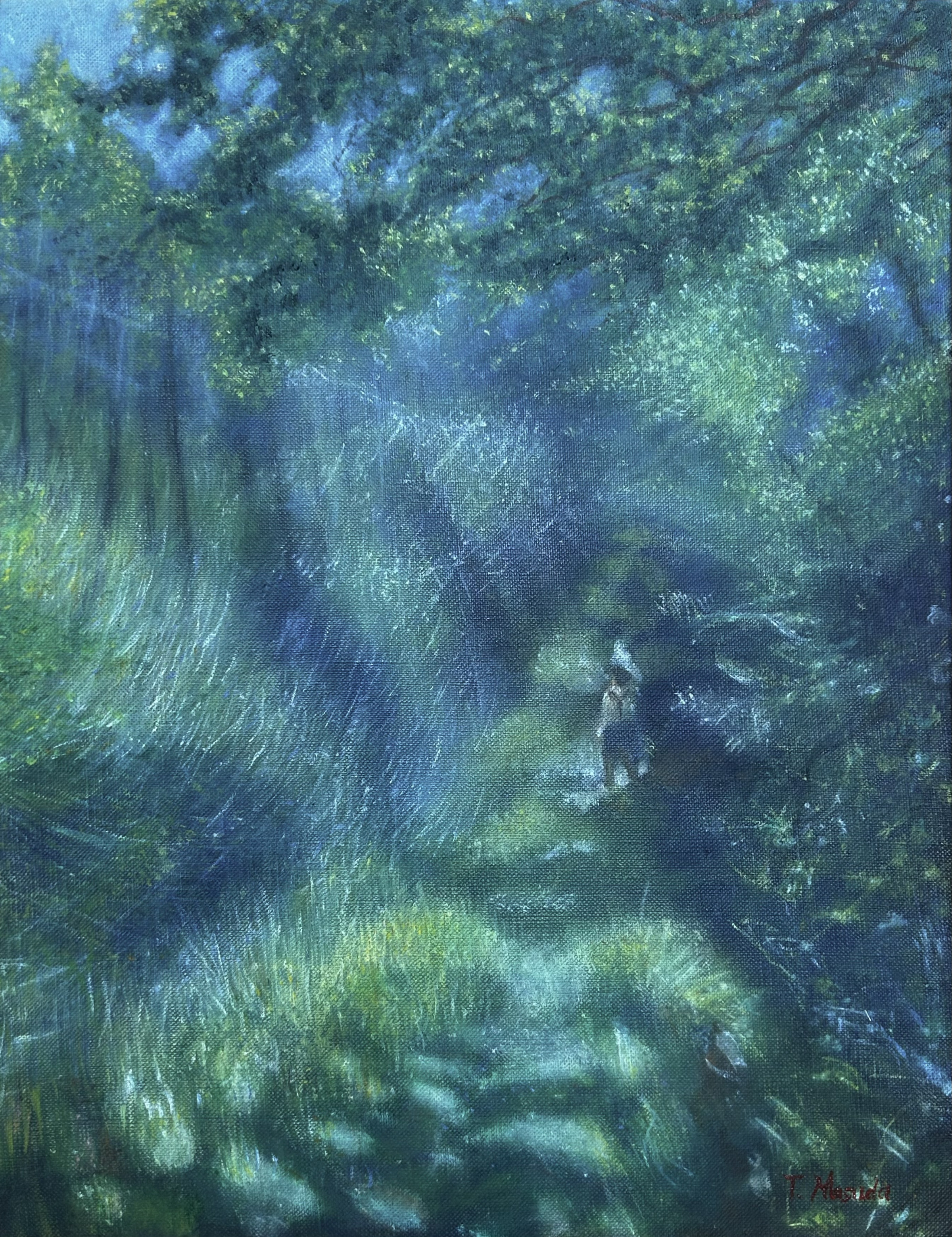 油彩画 (一般 男性 「ルノワール 森の小道 模写」)