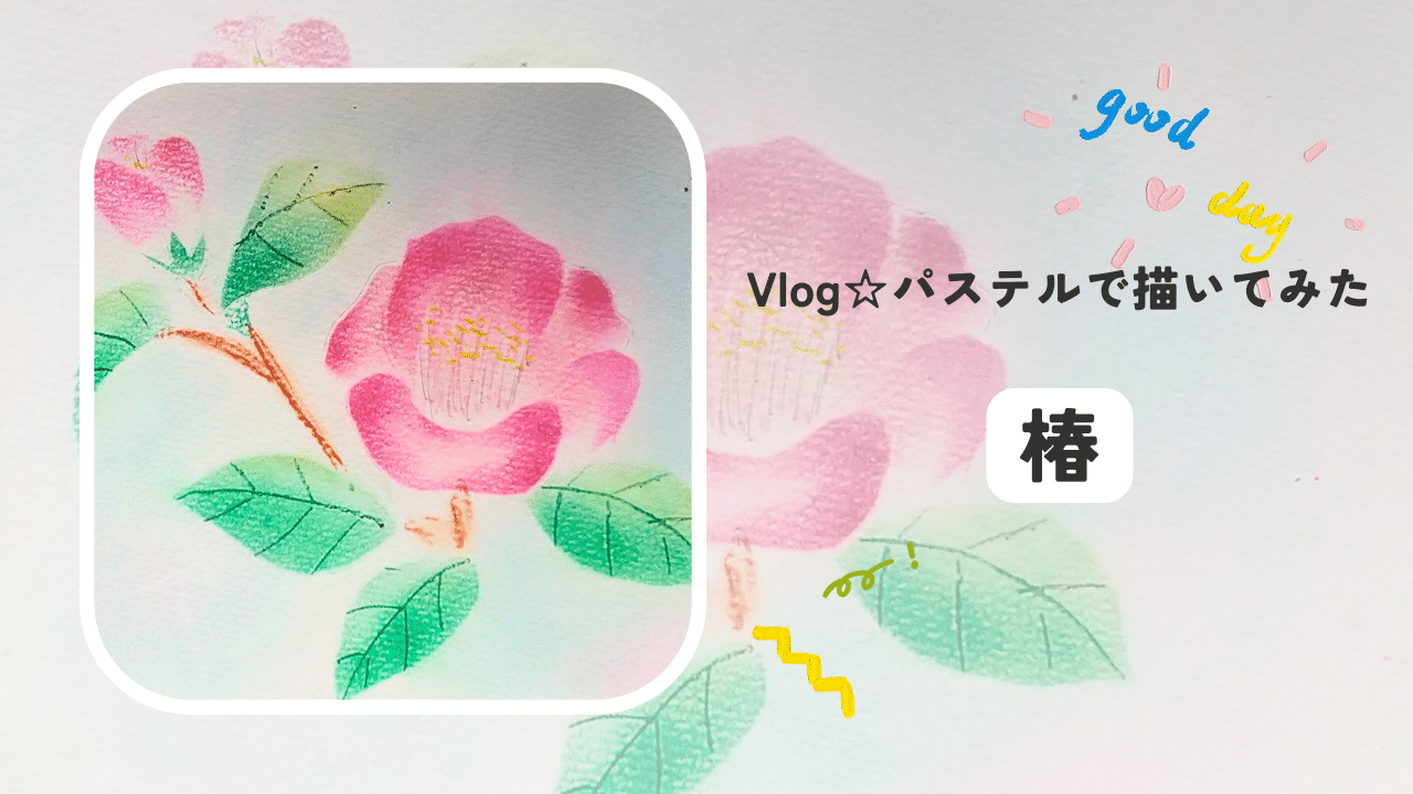 YouTube更新しました☆彡私のVlog☆お庭でパステル「椿」を描いてみました。