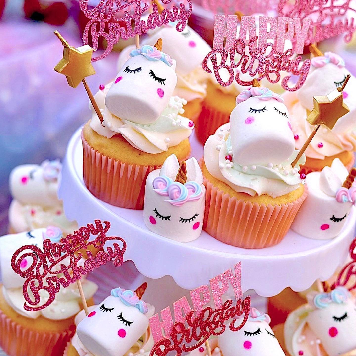 Unicorn cupcakes for the birthday girl