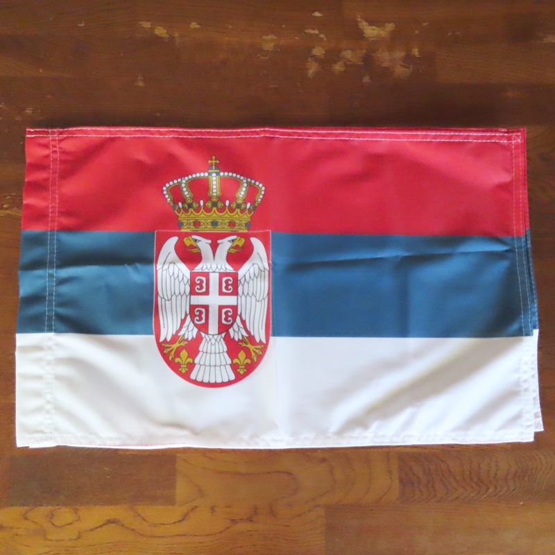 【online shop】再入荷のお知らせ セルビア国旗｜ポリエステル製｜６０ｃｍ×４０ｃｍ