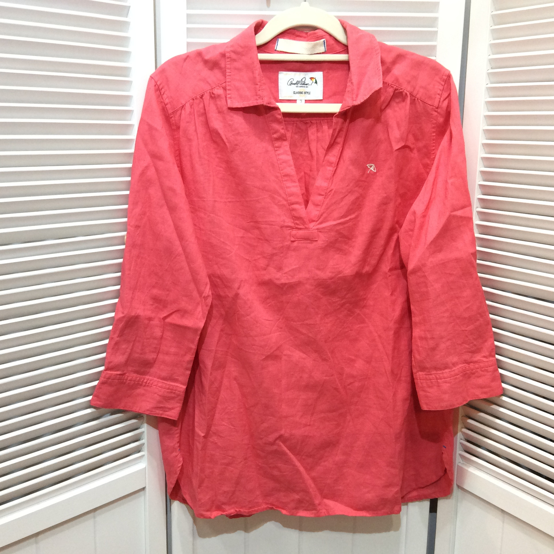 アーノルドパーマー 綿麻オーバーシャツ  3  ピンク