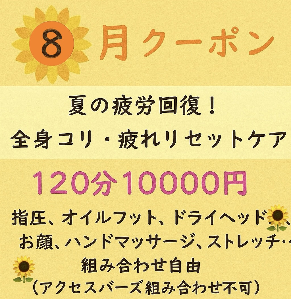 今回のクーポン、施術について