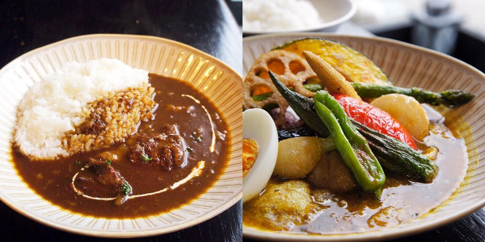 創業当時からの牛すじカレーと限定メニューのスープカレー