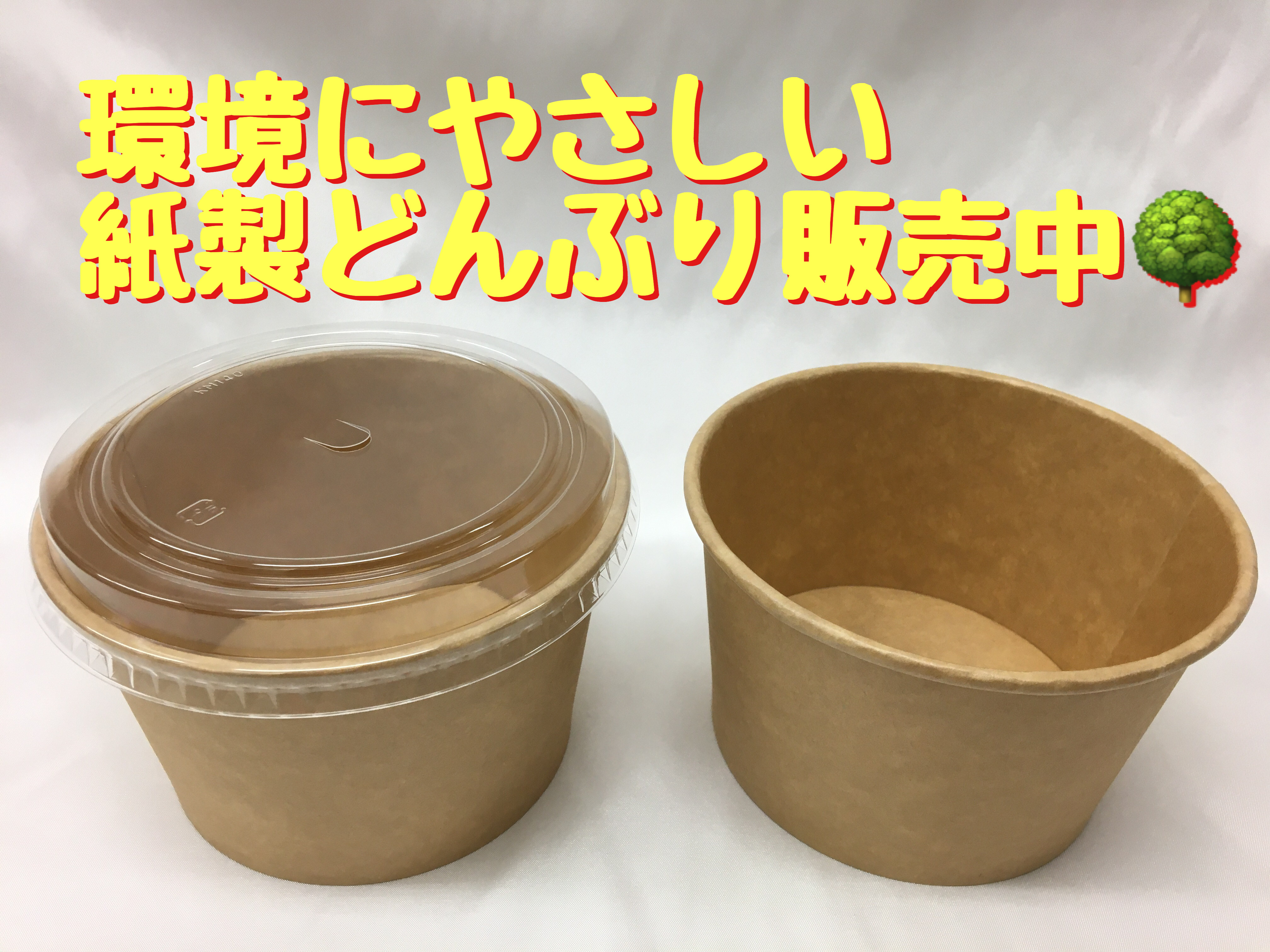 環境にやさしい 紙製どんぶり販売中!