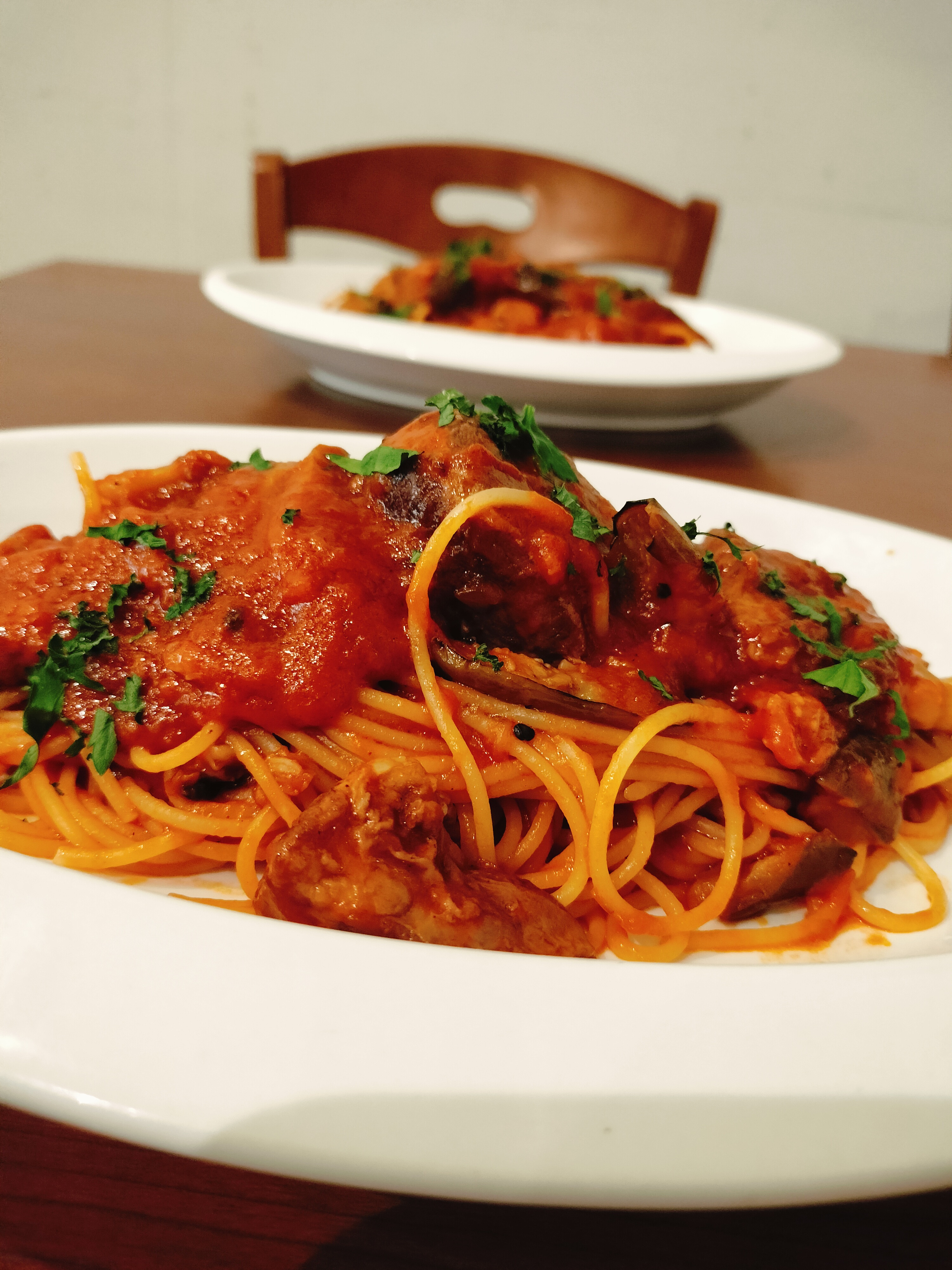 ラムの煮込み トマトパスタ