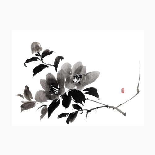 茂木千鶴香 水墨画作品がワインラベルに 6月28日発売 ドメーヌヒデ Art label